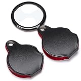 TEOYALL 10X Small Magnifying Glass, 2 PCS Mini