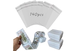 JUGEOZHI 142Pcs Money Box Kit for Cash Gift - Money Cake Pull out Kit Clear Money Bags Sleeves for DIY Surprise Gift Box Bouquet for Birthday Quinceanera Anniversaries Party Favors