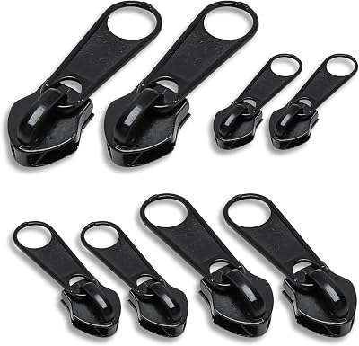 iwiio Zipper Pull Replacement Kit - 8Pcs Metal Zip Pullers for Repair