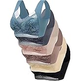 Wirefree Bras Set for Women Seamless Floral Lace Full Coverage Bralettes Comfy Breathable Support Wireless Everyday Bras