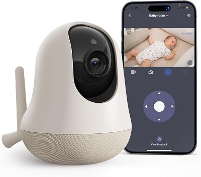 nooie Baby Monitor 2K WiFi Camera Night Vision Cry Detection Temp Sensor Alexa