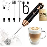 Zulay Kitchen Rechargeable Milk Frother Handheld - Frother Wand, Drink Mixer, Electric Whisk Frother, for Cappuccinos, Matcha