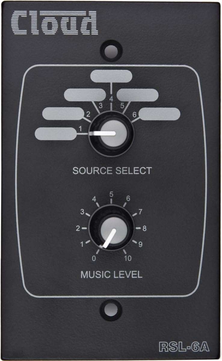 Cloud ElectronicsRSL-6AB | Remote Music Source Volume Level Control Plate Black