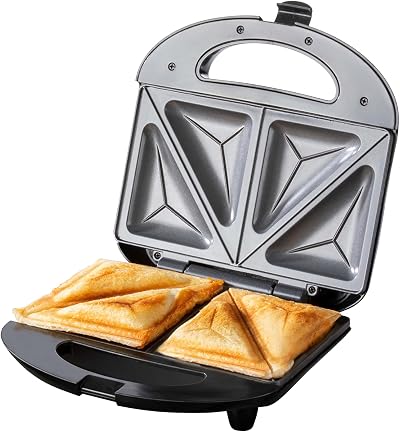 Daewoo 750W Compact Sandwich Maker Dual Indicator Lights Latch Lock