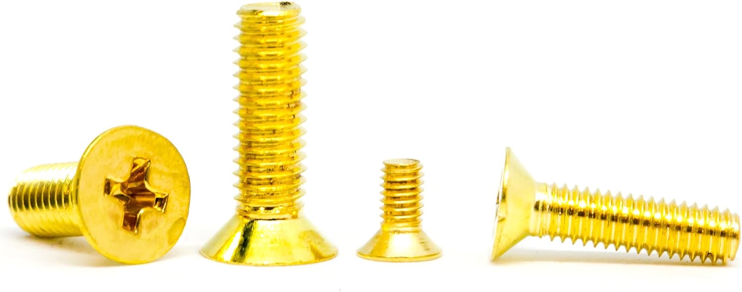 Metric Brass Phillips Countersunk Machine Screws M3 M4 M5 M6 (10, M4 x