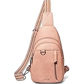 LATMAP 7L Sling Bag for Women Men Leather Small Sling Backpack Daypack Anti Theft Fanny Pack Crossbody Purse Travel