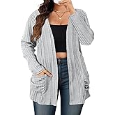 DOLNINE Plus-Size-Cardigans for Women Trendy Casual Lightweight Open Front Cardigan Sweaters Outerwear with Pockets