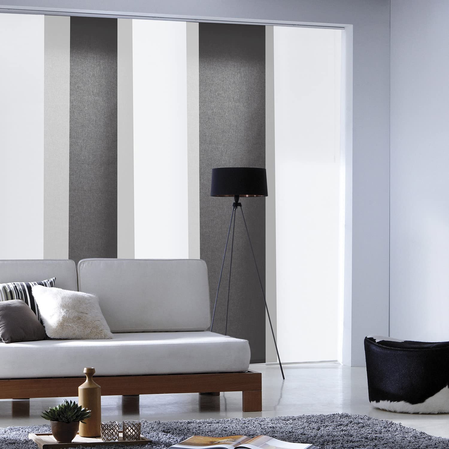 MADECOSTORE Plain Blackout Curtain Charcoal Grey 45cm L x 260cm H