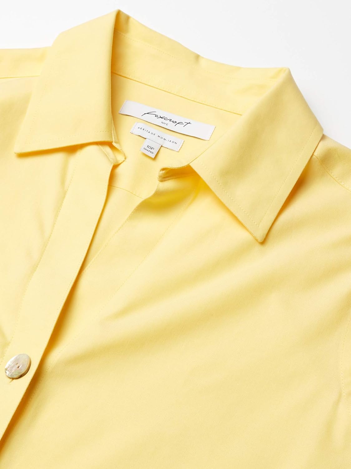 Foxcroft Women's Paityn Petite Non-Iron Pinpoint 3/4 Sleeve Shirt: Clothing