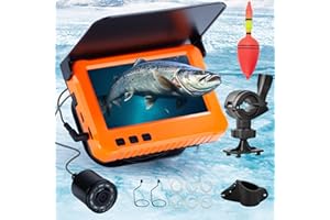 HFWHOK 4.3 inch Fish Finder Underwater Fishing Camera, Infrared Night Vision, Wide Angle, IP65 Waterproof, with 4.3 Inch IPS Display, for Ice, River and Boat