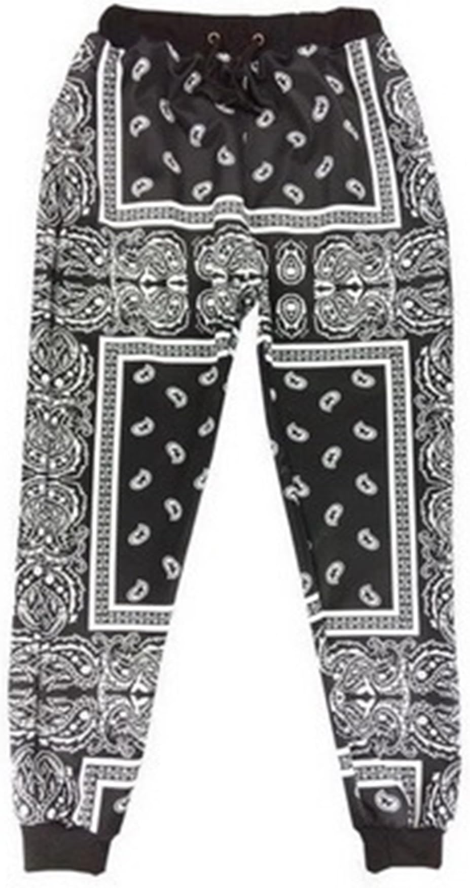 Unisex Harem Bandana Paisley Sweatpants Joggers Hip Hop Pants Trousers (S)