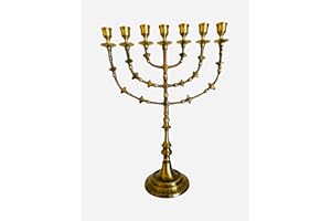 Salomons Menorah Brass, high 16",7 Branches, Menorah Candles, Menorah from Israel,