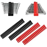 80 pcs Modular Wrench Organizers for Tool Drawers - Wrench Rack with Metric & SAE Labels, Perfect Tool Storage Holder. Gift f