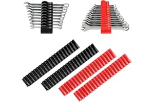 80 pcs Modular Wrench Organizers for Tool Drawers - Wrench Rack with Metric & SAE Labels, Perfect Tool Storage Holder. Gift f