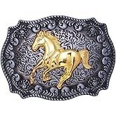 PEJOMO Belt Buckle for Men Simple Western Cowboy Belt Buckle for Women Horse