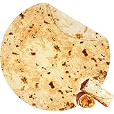 Bnuitland Burritos Tortilla Throw Blanket,300GSM Double Sided Funny Gift Throw with Burrito Pouch,Realistic Super Soft Taco Food Blanket,Novelty Swaddle Yellow Blanket for Baby/Kids and Pets Wrap