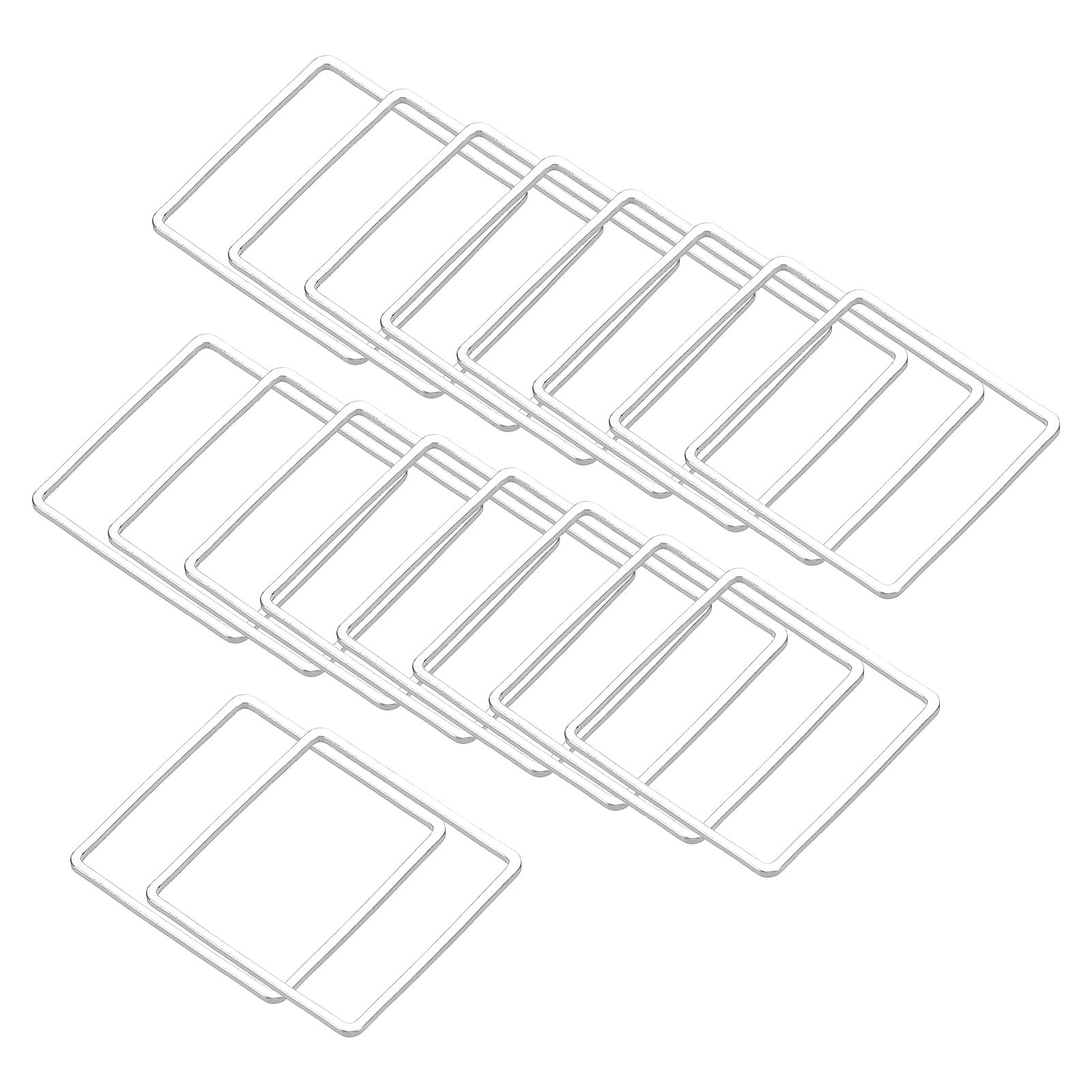 PATIKIL Beading Hoop Earrings, 30 Pcs Square Beading Findings Copper Hoop Earring for DIY Crafts Making Earring Necklace Making(20mm, Silver)