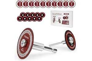 Prozwee 20PCS（10 * 1.5"+10 * 1.97"） Cut Off Wheels with 3PCS Shank(1/4" Hex Shank+1/4" Mandrel+1/8" Mandrel),Fiberglass Reinforced Rotary Tool Cutting Disc Set