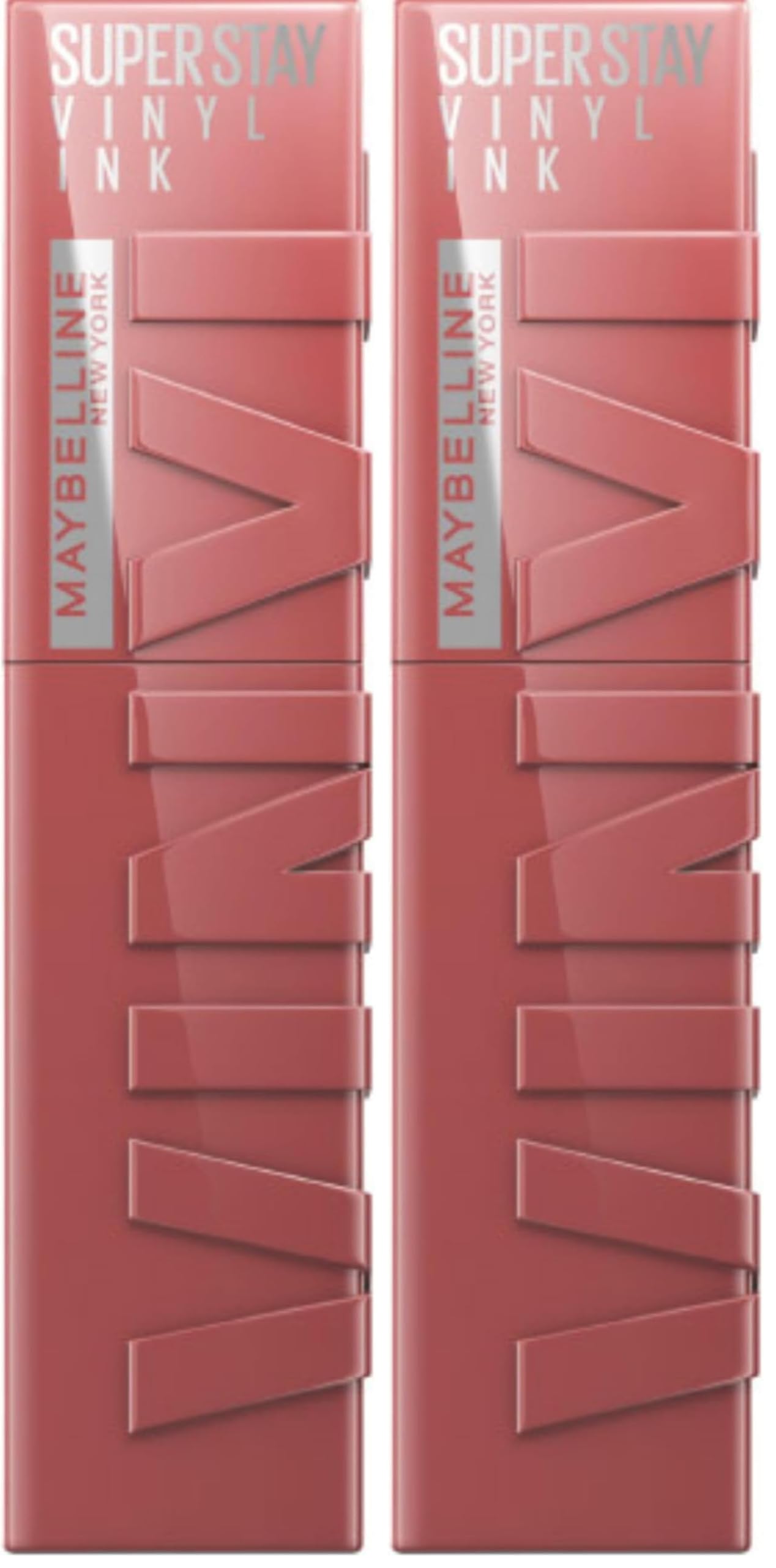 Maybelline New York Lip Colour, Smudge-free, Long Lasting up to 16h, Liquid Lipstick, Shine Finish, SuperStay Vinyl Ink, 35 Cheeky (Pack of 2) — image 1