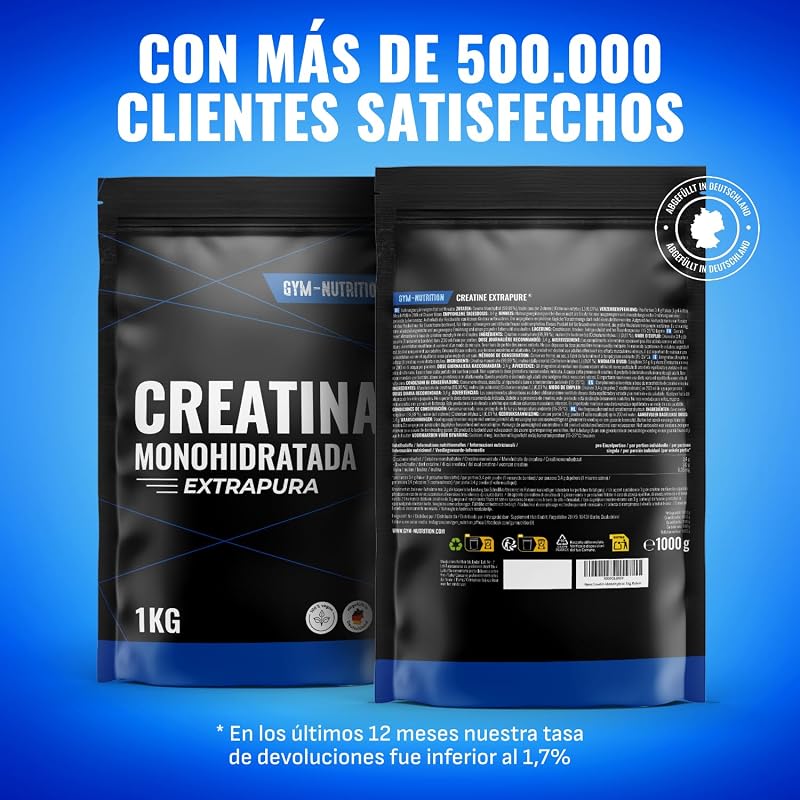 Creatina Monohidratada Extrapura Polvo – 1 kg (1000g) – Alta Pureza