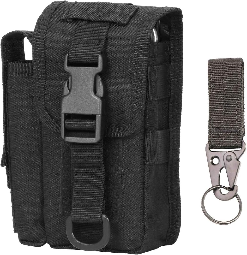 IronSeals 1000D Nylon Smartphone Holster Outdoor Tool Waist Pouch Case with Belt Loop & Belt Latch for Accessories & Smartphones and Flashlight iPhone 11 Pro