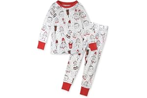 HonestBaby Multipack 2 4-Piece Pajamas Sleepwear Holiday 100% Organic Cotton Infant Baby and Toddler Boys, Girls, Unisex