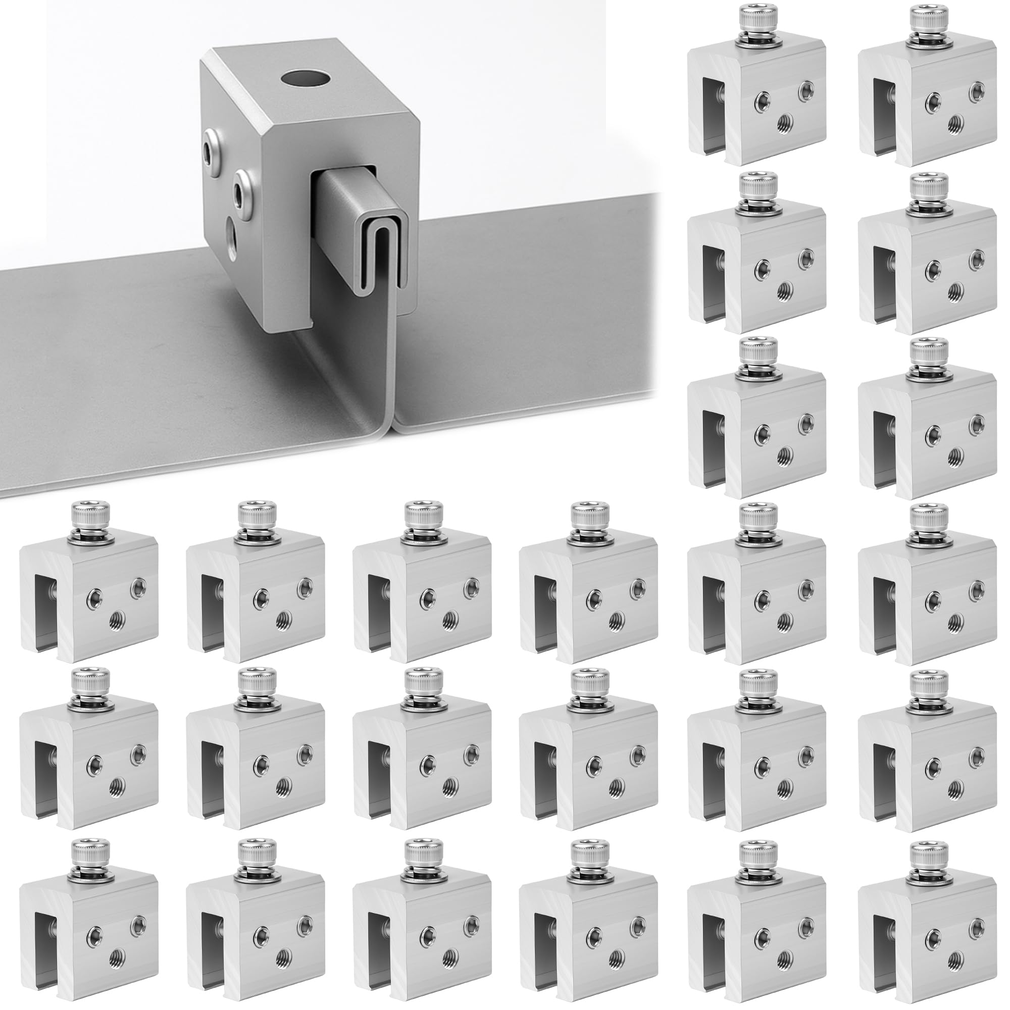 Photo 1 of 24 Pcs Metal Roof Panel Clamps Designed For Standing-seam Metal Roofs With Angled Profiles. Ideal For Securing Solar Racking Systems, Heat Cables, And Snow Guards