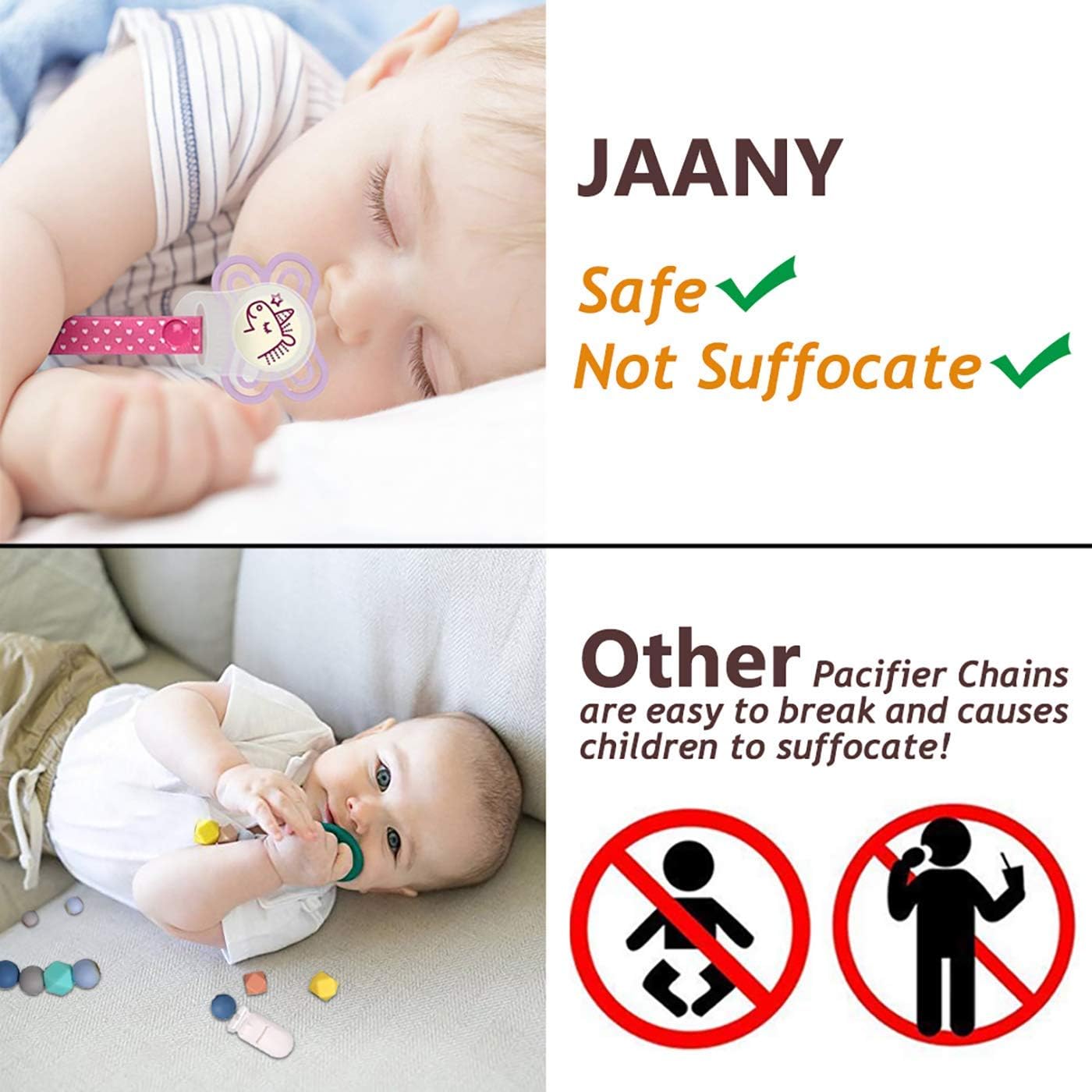 Attache Sucette Bebe Kit 6pc Attache Tetine 6pc Pince A Sucette En Silicone Pour Bebe Garcon Et Fille Jaany Multicolore Sucettes Et Anneaux De Dentition Attaches Sucettes