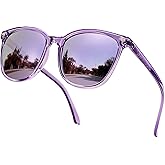 SIPHEW Mirrored Polarized Sunglasses for Women - Designer Oversized Square Beach Eyewear w UV400 Protection