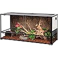 REPTI ZOO 85 Gallon Large Reptile Tank, Wide & Tall Tempered Glass Large Reptile Terrarium 47.2" x 17.7"x 23.6" for Tortoise Snake, Top Screen Ventilation & Anti Escape Lid