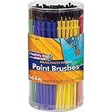 Creativity Street Round Brushes, Assorted Colors, 144 Pack (AC5173)