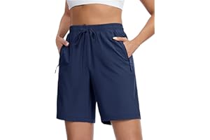 TACVASEN Women's Hiking Shorts Quick Dry Lightweight 8" Water Resistant Athletic Shorts with Pockets Outdoor Golf Active