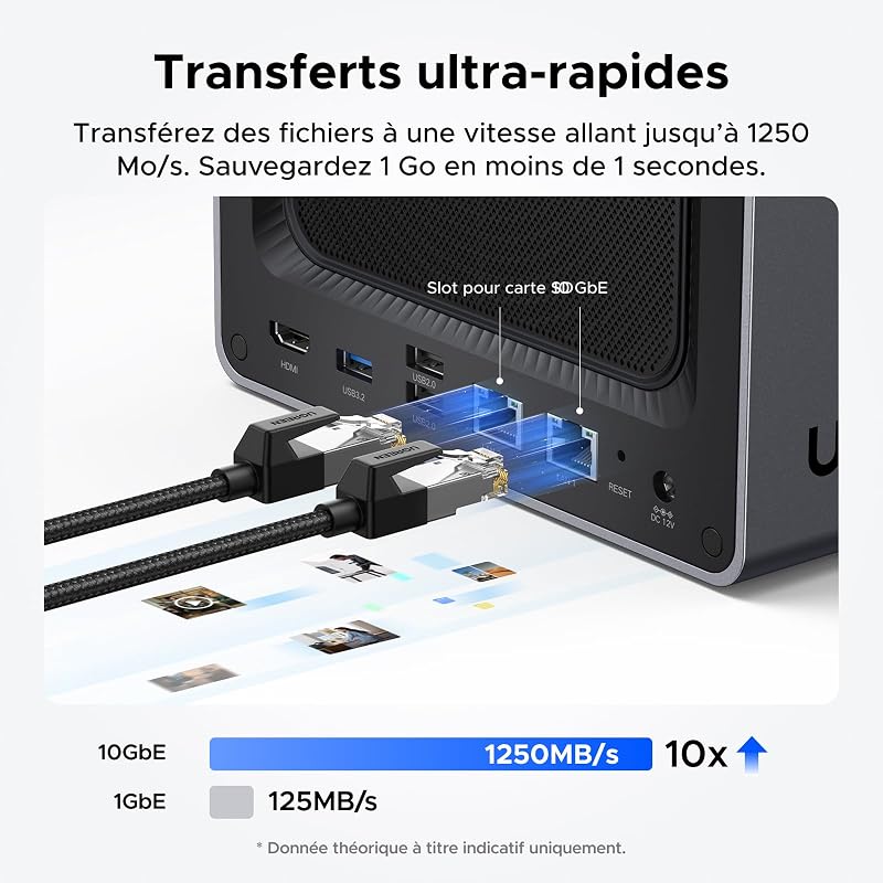 NASync DXP4800 Plus NAS 4 Baies, 8Go DDR5 RAM, Stockage en Réseau
