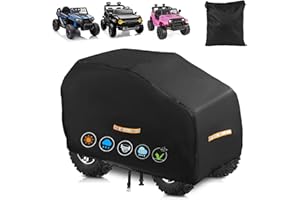 CONFUTURY Large Kids Car Cover，Upgraded Power Wheels Covers Waterproof All Weather，Heavy Duty Kids Ride-On Car Cover with Nano Coating,Windproof Buckle and 3 Reflective Strips,Universal Kid Ride-on Accessories