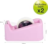 Rapesco 1487 500 Heavy Duty Tape Dispenser Candy Pink 2 Rolls 25mm view 2