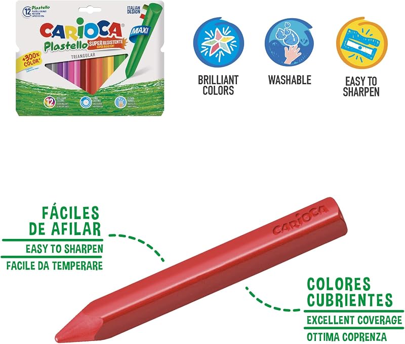 Todos para o Conjunto EL Cole | Kit de Material Escolar: Marcadores super laváveis, lápis de cor, filme plástico, cola e tesoura com ponta redonda | 40 peças