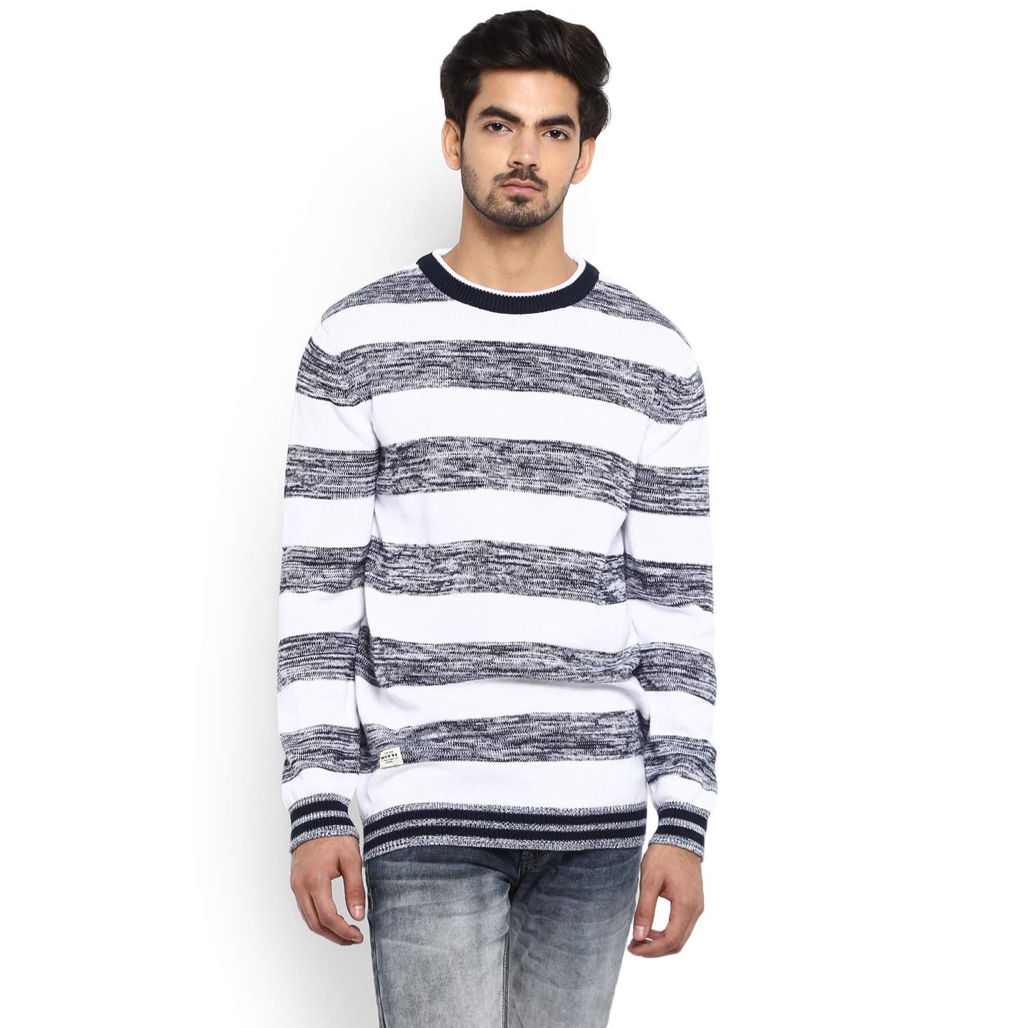 white striped sweatshirt