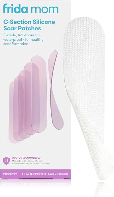 Frida Mom C-Section Silicone Strips 20cm 6 Count with Keep-Clean Case