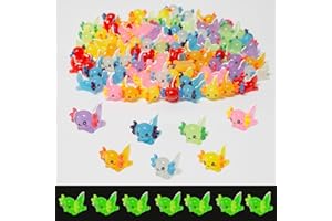 jrootouh 40 Pcs Luminous Mini Resin Axolotl Tiny Animals Miniature Axolotl Figures Glow in The Dark for DIY Garden Dollhouse Axolotl Figurines Accessories Micro Landscape Aquarium Party Decor