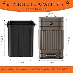 Kopuncare Dog Poop Trash Can Outside, 5L/1.3Gal