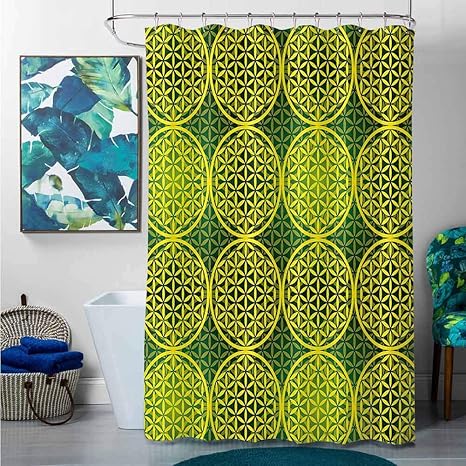 StarsART - Cortinas de ducha de tela blanca abstracta, moderna y vívida