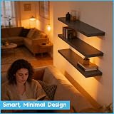 Harbour Housewares Modern Floating Wall Shelf 60cm Pack of 2 Black view 6