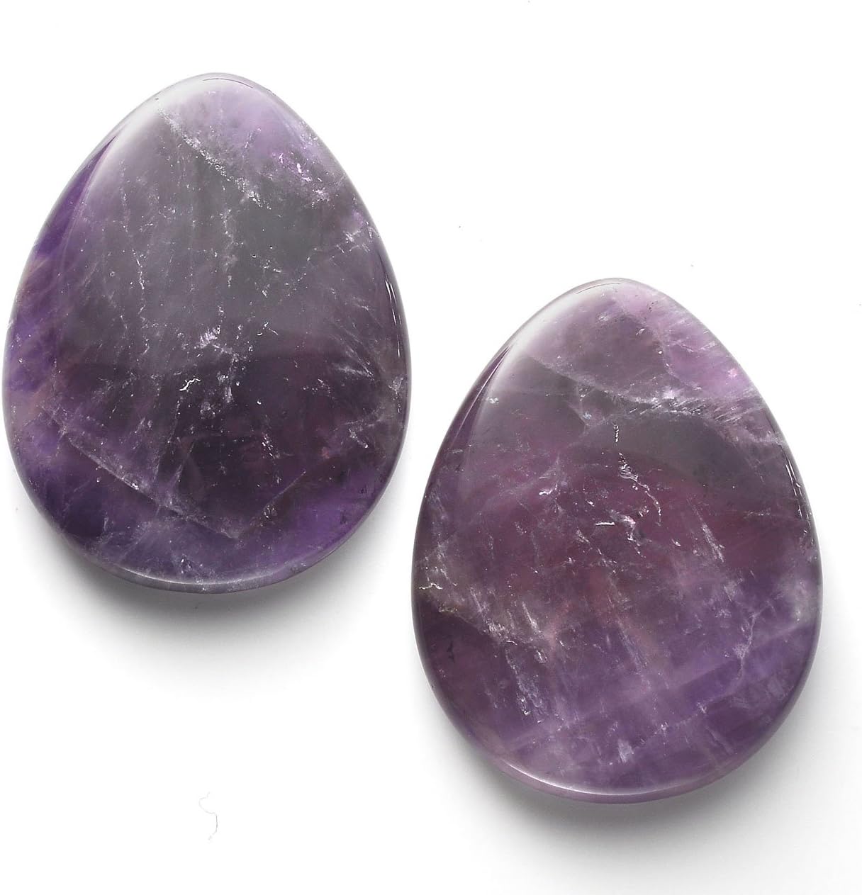 JSDDE Natural Healing Crystal Thumb Worry Stone - Smooth Pocket Palm Gemstone, Anxiety Stress Relieve (Amethyst) - Image 5