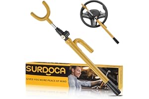 SURDOCA Upgraded Car Steering Wheel Lock Anti-Theft Device, Steering Wheel Locks for Car SUV, Easy Installation, Rubber Protection, Extendable Universal Security Device