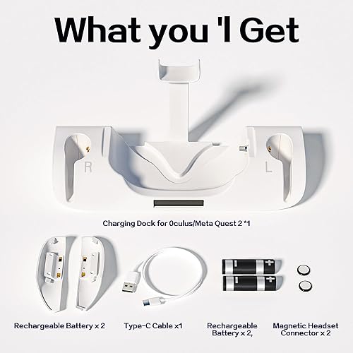 Upgraded Charging Dock for Oculus Quest 2, Magnetic VR Charger