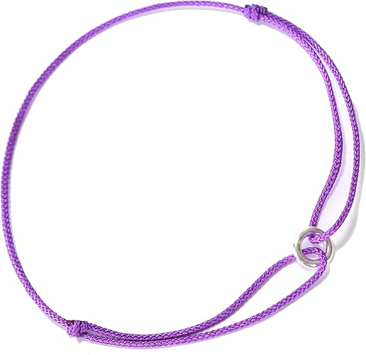 Amazon Hyun カラーコードアンクレット シルバー925制 つけっぱなしok メンズ アレルギー対応 6 パープル アンクレット 通販