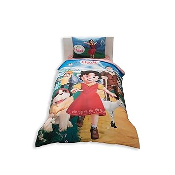 Heidi Lizenzprodukt Bettbezug-Set, 100% Baumwolle Ranforce Stoff Single Größe 3-teilig Bettwäsche-Set