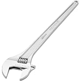 MAXPOWER 24" Adjustable Wrench, 2.4" Jaw Opening, Tapered Handle | Heavy Duty Large Adjustable Wrench Ideal for Plumbing, Nuts, and Pipes Fitting, SAE/Metric Scales
