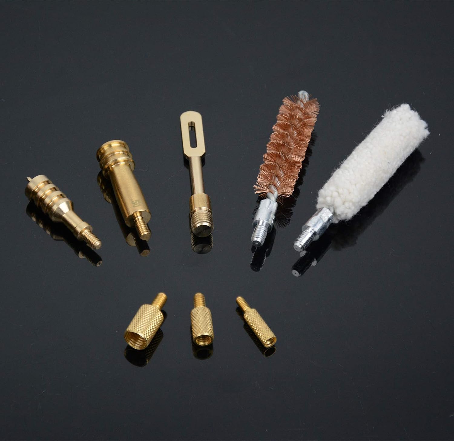 Universal Gun Cleaning Kit, Rifle Pistol Handgun Shotgun Shooting Gun Cleaning Kit Suitable for All Caliber - Gun Pad, Cotton mop, Bronze Bore Brush, Brass Jag, Brass Slotted Tips, Nylon Brushes : Sports & Outdoors