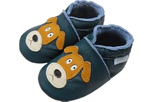 Basrakids Baby Shoes Leather Moccasins Baby Girls Boys Slippers-Soft Sole Non-Skid Lightweight Infant Toddler First Walking Shoes